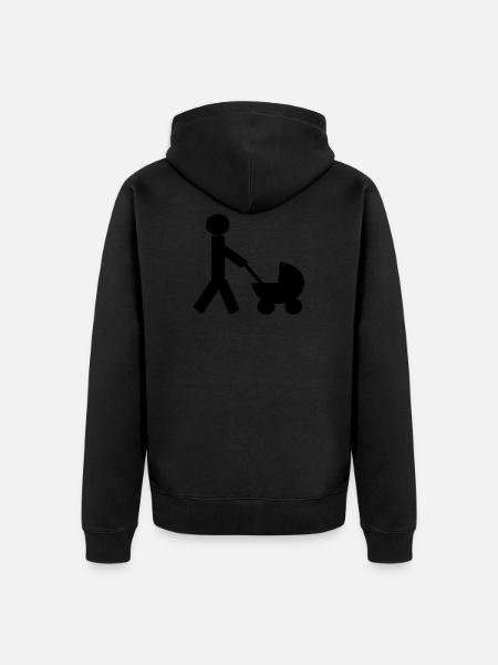 father and stroller - Unisex Premium Organic Zip Hoodie - black