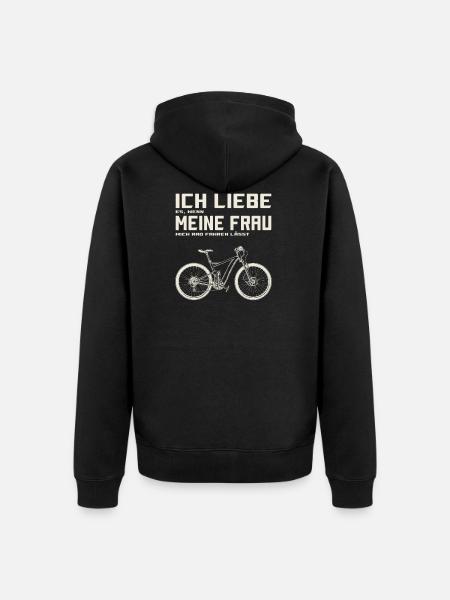 Mountainbike Downhill Freeride mtblife Geschenk - Unisex Premium Bio Zip Hoodie - Schwarz