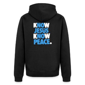 T-shirt Jésus - Veste à capuche bio Premium Unisexe - noir - Dos - Nico (187cm)