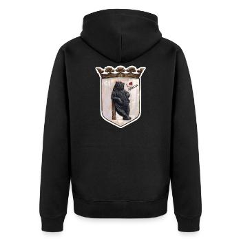 Ich liebe BERLIN Shirt. Berliner Bär. - Unisex Premium Bio Zip Hoodie - Schwarz - Hinten - Nico (187cm)