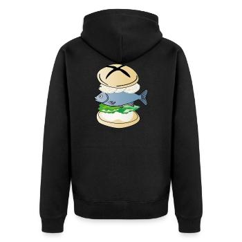 Collecte de cadeaux de North Fish Bun - Veste à capuche bio Premium Unisexe - noir - Dos - Nico (187cm)