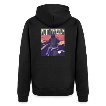 Moto, motocycliste, moto liberté - Veste à capuche bio Premium Unisexe - noir - Dos - Nico (187cm)