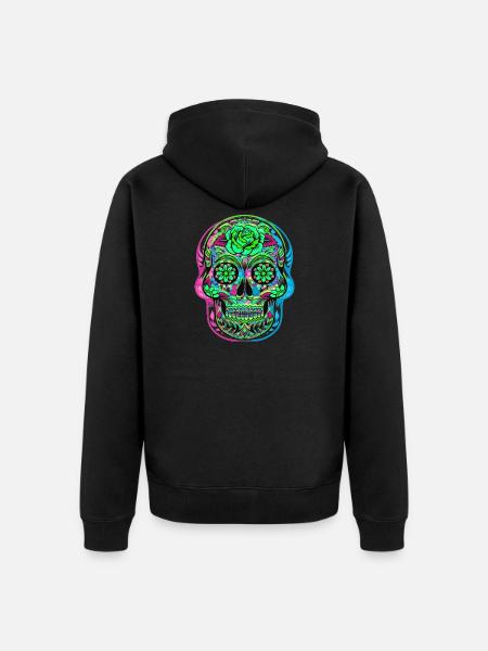 CALAVERA DAY OF THE DEAD - Unisex Premium Organic Zip Hoodie - black