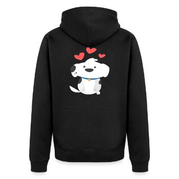 Gentle dog shirt - Unisex Premium Organic Zip Hoodie - black - Back - Nico (187cm)