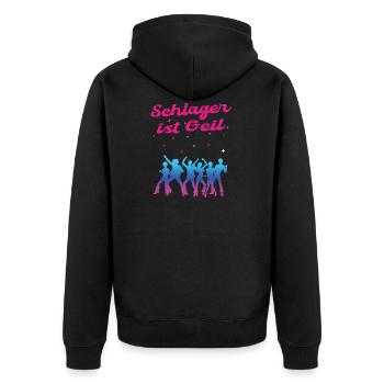 Schlager Geil Party Popmusik Tanzmusik Geschenk - Unisex Premium Bio Zip Hoodie - Schwarz - Hinten - Nico (187cm)