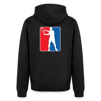 tennis - Unisex Premium Organic Zip Hoodie - black - Back - Nico (187cm)