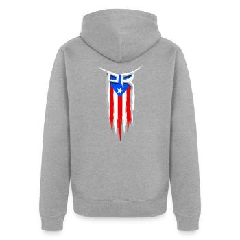 PR Flag - Puerto Rico Flag - Boricua - Unisex Premium Organic Zip Hoodie - heather grey - Back - Nico (187cm)