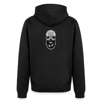 Crâne barbe tête chauve squelette - Veste à capuche bio Premium Unisexe - noir - Dos - Nico (187cm)