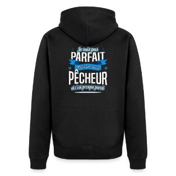 pêcheur fan de pêche - Veste à capuche bio Premium Unisexe - noir - Dos - Nico (187cm)
