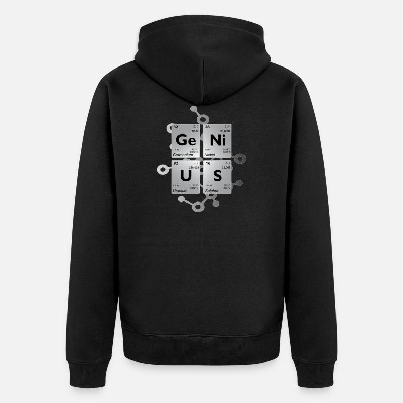 GENIUS Periodensystem in grey shadow - Unisex Premium Bio Zip Hoodie - Schwarz