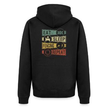 Fencing fencing - Unisex Premium Organic Zip Hoodie - black - Back - Nico (187cm)