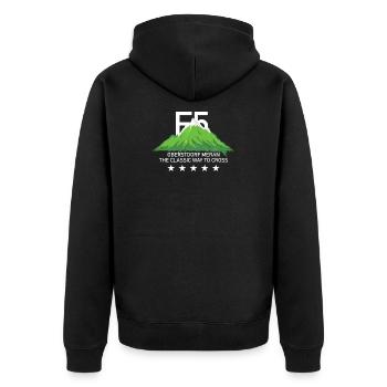 Alpine crossing Oberstdorf to Merano-E5 route - Unisex Premium Organic Zip Hoodie - black - Back - Nico (187cm)