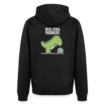 Volleyball - Unisex Premium Bio Zip Hoodie - Schwarz - Hinten - Nico (187cm)