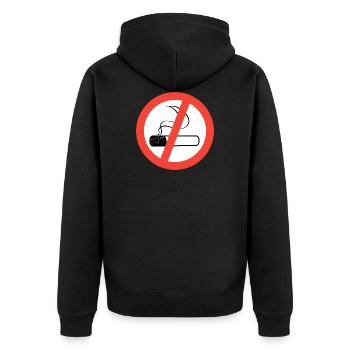 No Smoking - Unisex Premium Organic Zip Hoodie - black - Back - Nico (187cm)