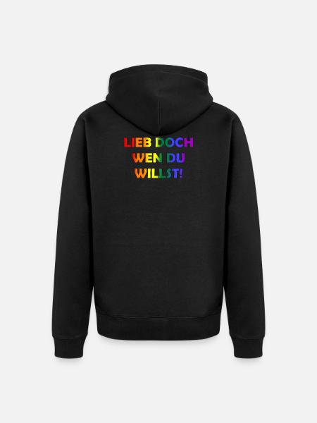 love but who you want LGBTQ gay gay - Unisex Premium Organic Zip Hoodie - black