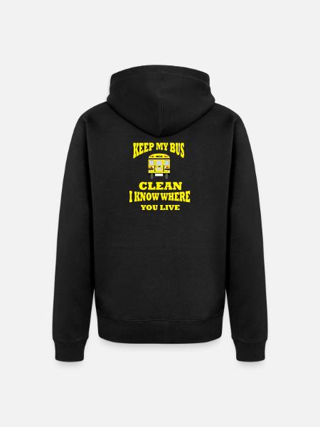 Bus keep clean Bus drivers - Unisex Premium Organic Zip Hoodie - black