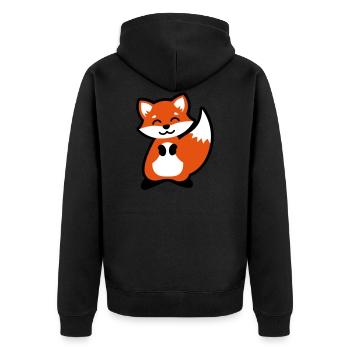 Tierkind Fuchs Geschenkidee animal child fox gift - Unisex Premium Bio Zip Hoodie - Schwarz - Hinten - Nico (187cm)