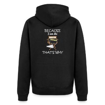 Film Direktor Regisseur - Unisex Premium Bio Zip Hoodie - Schwarz - Hinten - Nico (187cm)