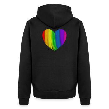 Égalité d'homosexualité de coeur arc-en-ciel - Veste à capuche bio Premium Unisexe - noir - Dos - Nico (187cm)
