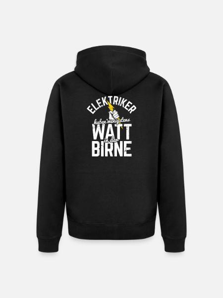 Strom Elektriker Handwerker - Unisex Premium Bio Zip Hoodie - Schwarz