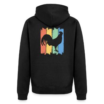 Poulet fermier poulets éleveurs poulet - Veste à capuche bio Premium Unisexe - noir - Dos - Nico (187cm)