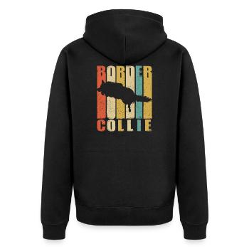 Border Collie Gift for a Dog Friend - Unisex Premium Organic Zip Hoodie - black - Back - Nico (187cm)