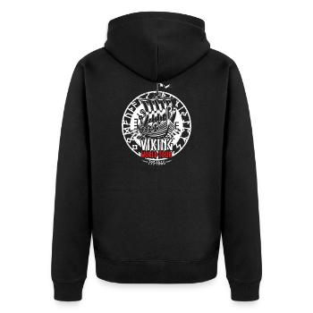Viking World Tour gift for a real - Unisex Premium Organic Zip Hoodie - black - Back - Nico (187cm)