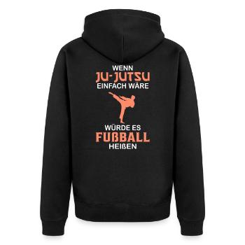 Ju-Jutsu Spruch Ju Jutsu Kampfsport Meister lustig - Unisex Premium Bio Zip Hoodie - Schwarz - Hinten - Nico (187cm)