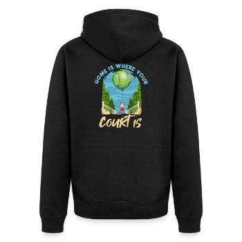 Tennis Tournament Design for a Tennis Fan - Unisex Premium Organic Zip Hoodie - black - Back - Nico (187cm)