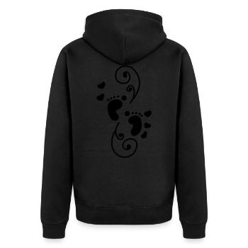 Bébé Pieds Coeurs - Veste à capuche bio Premium Unisexe - noir - Dos - Nico (187cm)