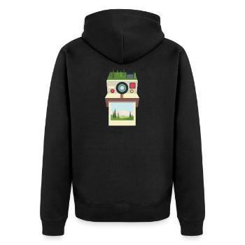 Nature photographe caméra rétro photographie - Veste à capuche bio Premium Unisexe - noir - Dos - Nico (187cm)