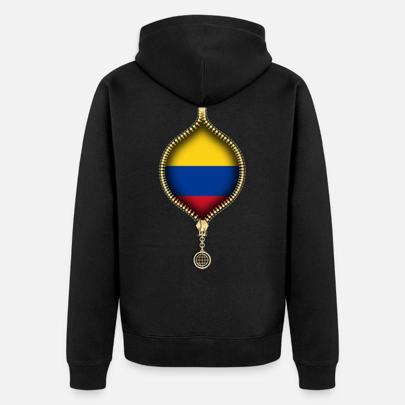 COLOMBIE | DRAPEAU | SYNTHÉTIQUES URBAINS - Veste à capuche bio Premium Unisexe - noir