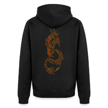 Dragons fantasy dragons spirit reptiles beasts - Unisex Premium Organic Zip Hoodie - black - Back - Nico (187cm)
