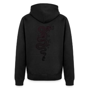 China chinesischer Drache Tattoo2 - Unisex Premium Bio Zip Hoodie - Schwarz - Hinten - Nico (187cm)