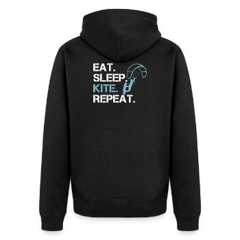 Kitesurfer Eat Sleep Kite Repeat - Unisex Premium Organic Zip Hoodie - black - Back - Nico (187cm)