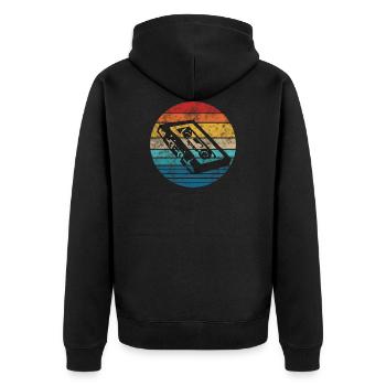 Kassette Retro Tape Mixtape OldSchool Retro Music - Unisex Premium Bio Zip Hoodie - Schwarz - Hinten - Nico (187cm)