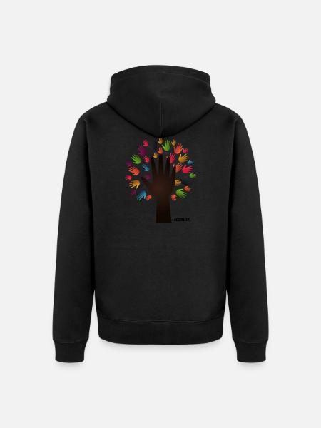Colourful Tree - Equality and Diversity - Unisex Premium Organic Zip Hoodie - black