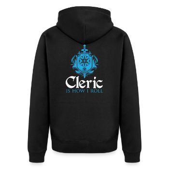 RPG games Cleric is how i roll - Veste à capuche bio Premium Unisexe - noir - Dos - Nico (187cm)