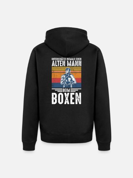 Boxen Boxer Geschenkidee - Unisex Premium Bio Zip Hoodie - Schwarz