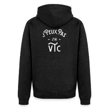 JE PEUX PAS J'AI VTC idée cadeau humour - Veste à capuche bio Premium Unisexe - noir - Dos - Nico (187cm)