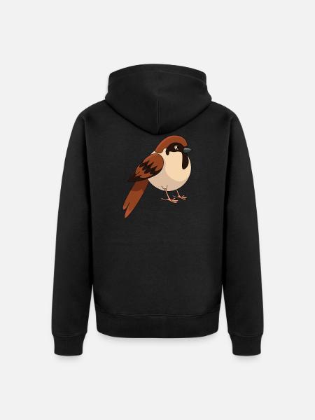Spatz - Unisex Premium Bio Zip Hoodie - Schwarz