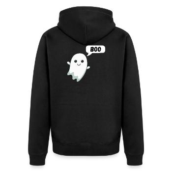 Funny Little Ghost Ghost Halloween Haunting - Unisex Premium Organic Zip Hoodie - black - Back - Nico (187cm)