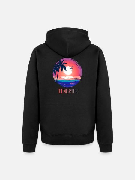 Teneriffa - Unisex Premium Bio Zip Hoodie - Schwarz