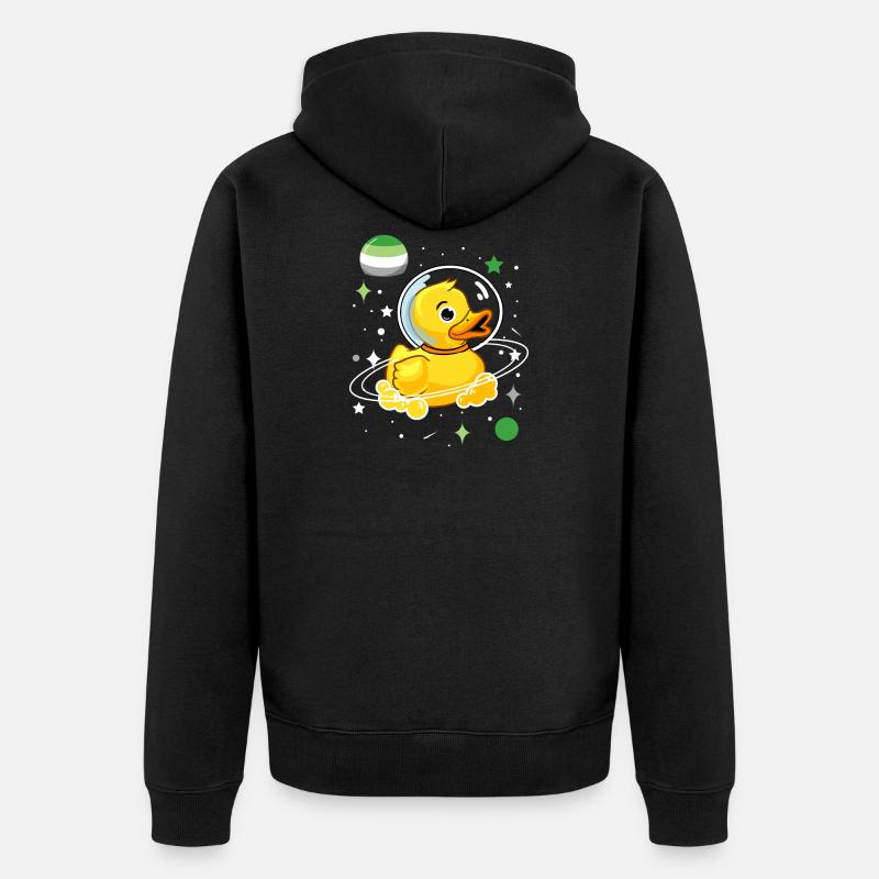 Canard Astronaute Aromantic Pride - Veste à capuche bio Premium Unisexe - noir