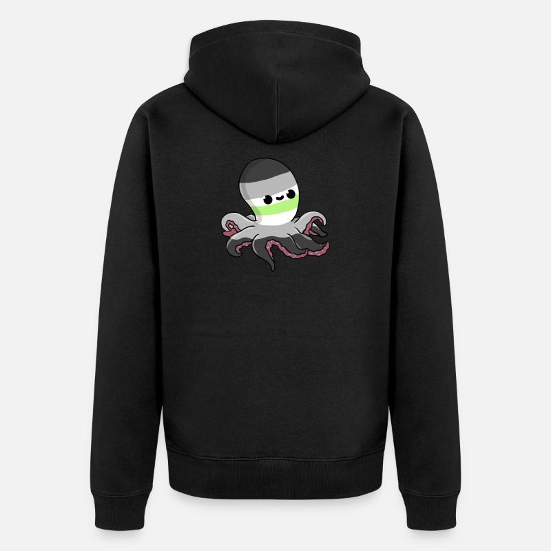 Agender Oktopus Agender Pride - Unisex Premium Bio Zip Hoodie - Schwarz