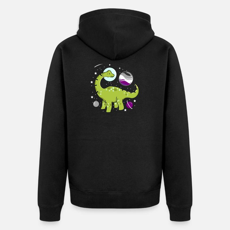Brachiosaurus im Weltraum Ace Pride - Unisex Premium Bio Zip Hoodie - Schwarz