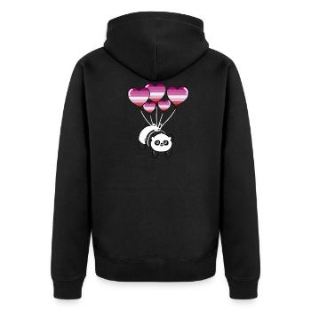 Panda Lesbian Pride - Veste à capuche bio Premium Unisexe - noir - Dos - Nico (187cm)