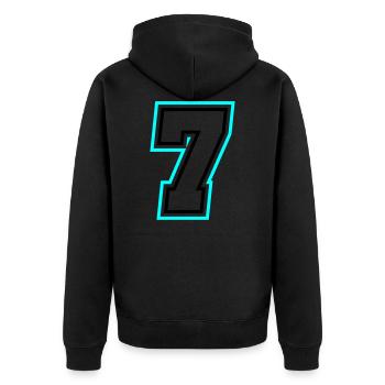 7 nombre symbole - Veste à capuche bio Premium Unisexe - noir - Dos - Nico (187cm)