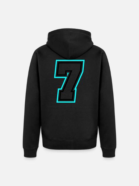 7 Number symbol - Unisex Premium Organic Zip Hoodie - black