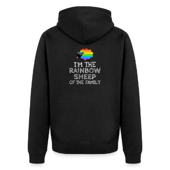 Rainbow Sheep Queer Gay Pride Mois LGBTQ - Veste à capuche bio Premium Unisexe - noir - Dos - Nico (187cm)